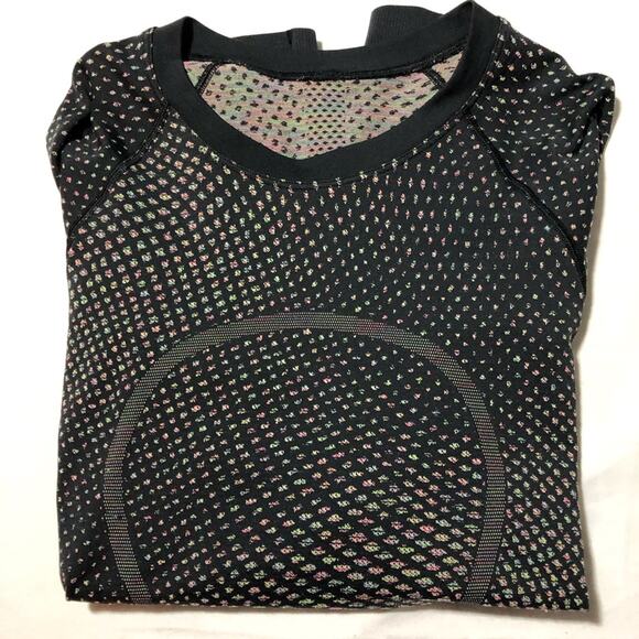Lululemon swifty tech grid warp black neon multicolor womens long sleeve top 6 - Picture 10 of 10
